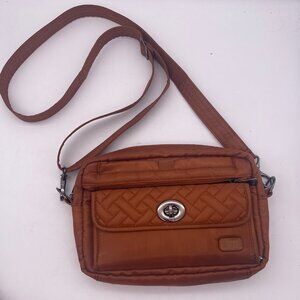 Lug Switch Convertible Crossbody / Belt Bag Purse Copper Brown FLAW T20